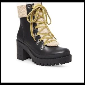 Steve Madden Bundle Up Womens Leather Lined Block Heel Boot